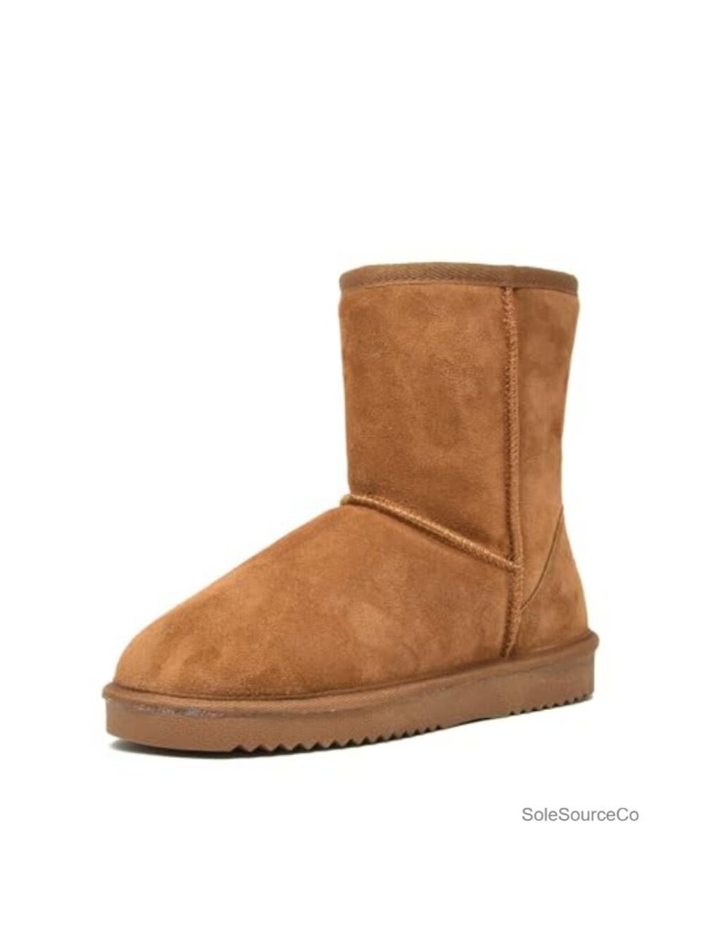 Women's Mid Calf Winter Snow Boots Suede Faux Fur Lined Slip On